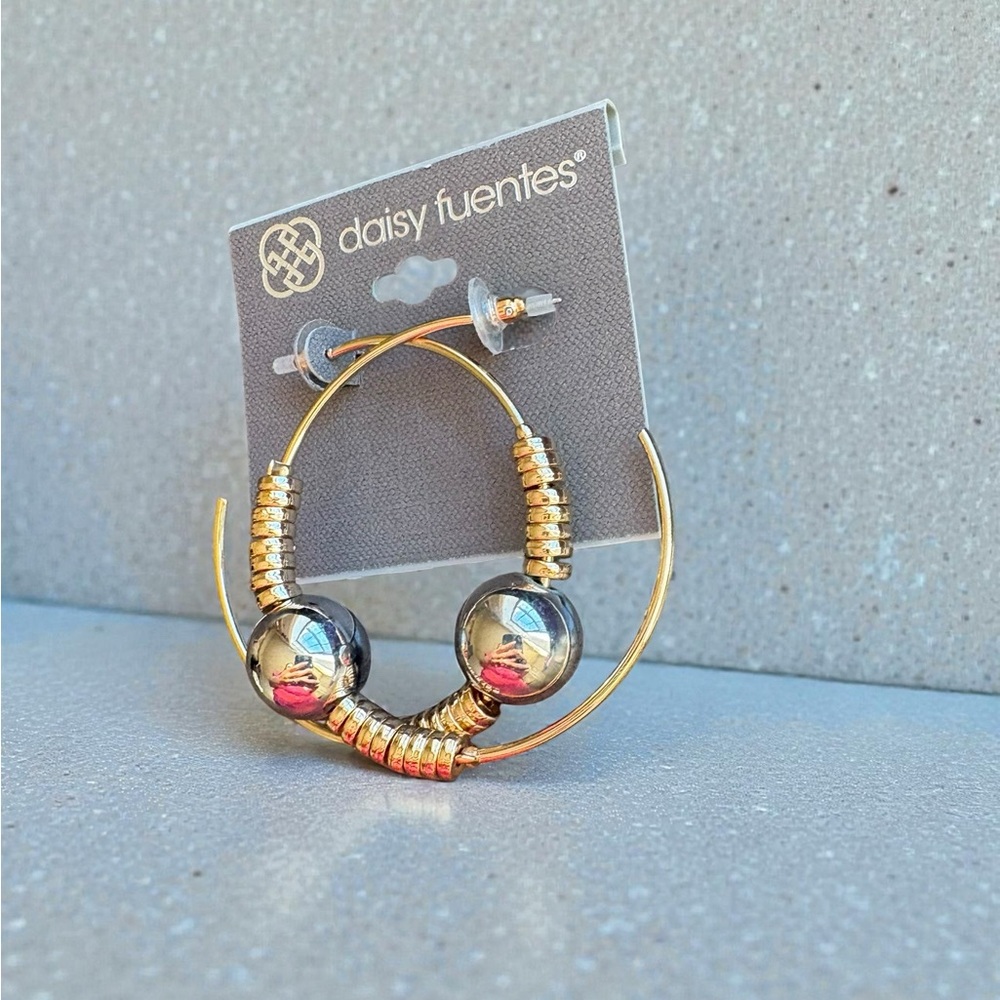 Daisy Fuentes Gold and Silver Accent Earrings - Picture 3 of 3